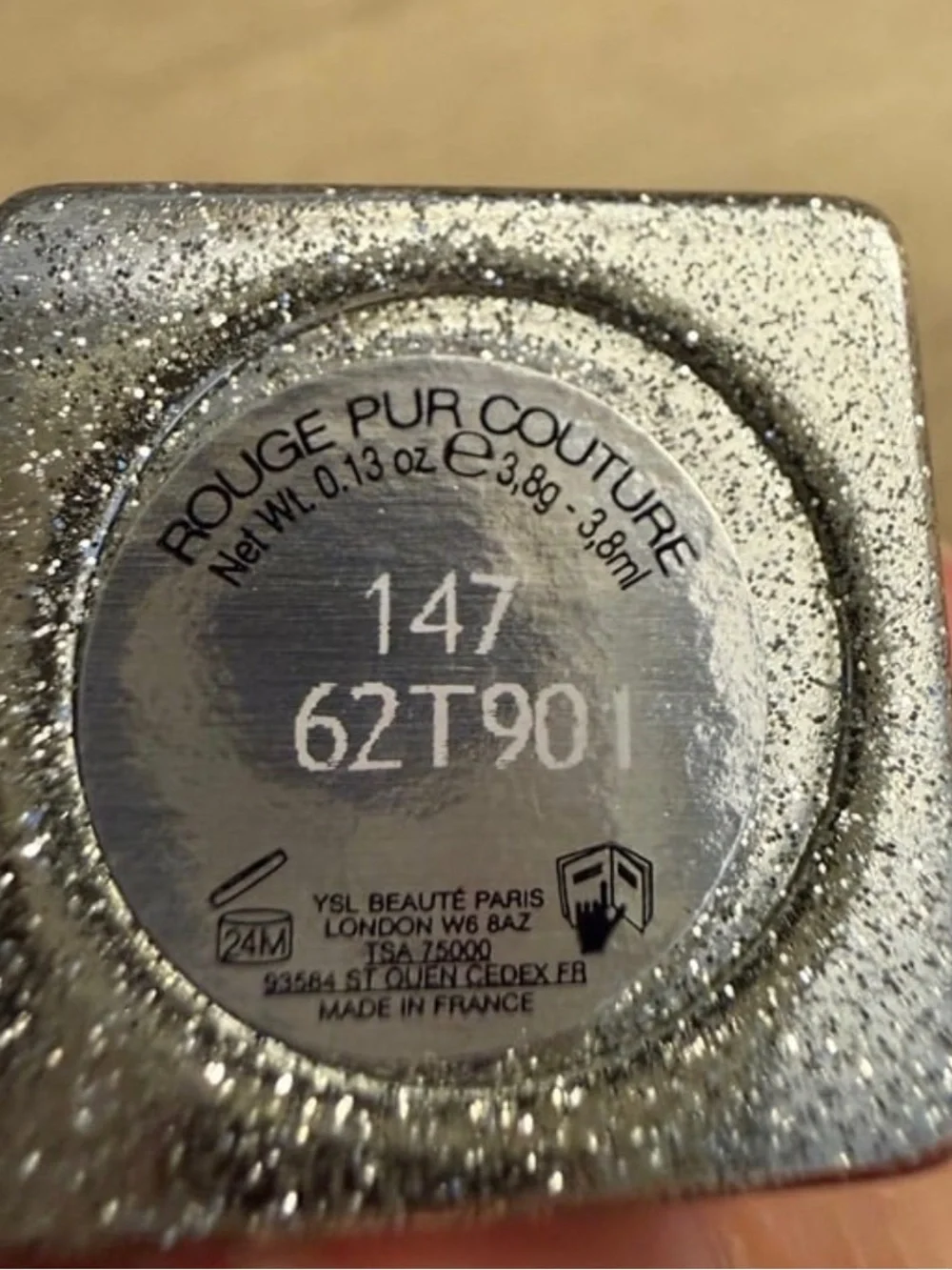 Yves Saint Laurent reflective silver
